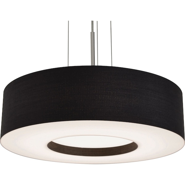 Montclair 15" LED Pendant - Satin Nickel Finish - Black Shade